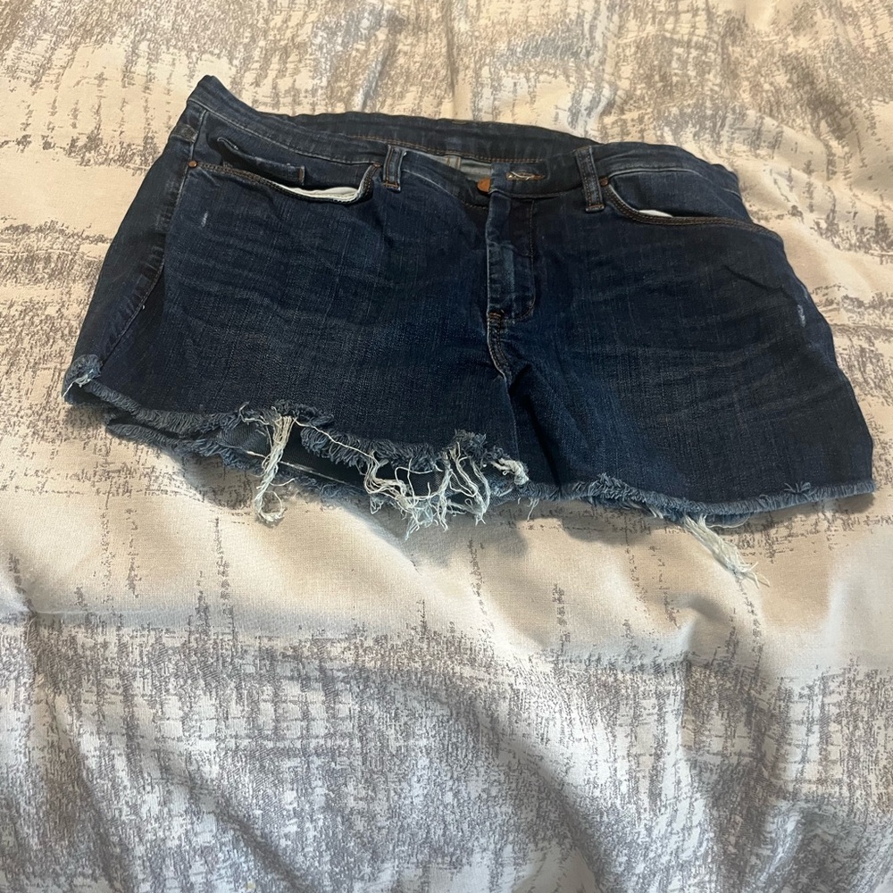 Blank NYC Blue Jean Shorts Distressed Frayed